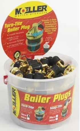 020899-001 Moeller Marine Products Boat Drain Plug Turn-tite Bailer 1 Inch Brass