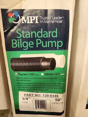 Mpi 700320000918 3/4 Inch Black Bilge Hose For Marine Discharge Pumps And Fishing Boat Aerator