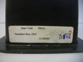 Tb104 Msi Blank 10 Inch X 4 Abs Plastic Transition Box