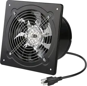 Nalle 752349212667 8 Inch Exhaust Fan 80w 500cfm Through-wall Installation 8inch Black