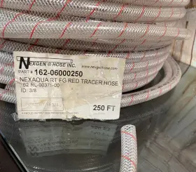 162-06000250 Nexaqua 3/8 Inch Reinforced Pvc Marine Drinking Water Hose Rt Clear Tube Class 162 - 10ft
