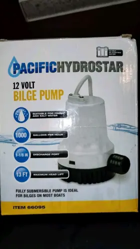 66095 Pacific Hydrostar Nib Inch 12 Volt Bilge Pump 1000 Gph-fresh Or Salt Water