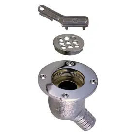 0142001chr Perko Cast Bronze Chrome Plated Angled Cockpit Scupper For 1 Inch Hose