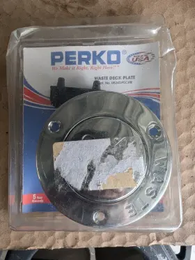 0524dp0chr Perko Pipe 1-1/2 In Waste Deck Plate Without Ring Chrome Plated Bronze