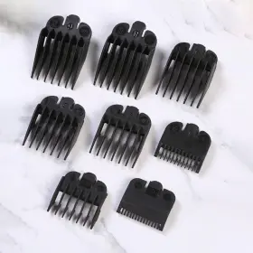8pc-hssz Qpoibsd Professional Hair Clipper Combs Guides Set - 1/16 To 1/16-1ftft Black