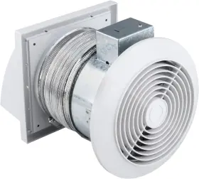 512m Quini 763423809741 Through-the-wall Exhaust Fan White Grille 6-inch 6 Inch