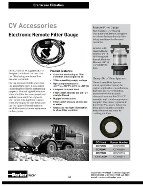 Ccv55012 Racor Parker Remote Filter Indicator Kit