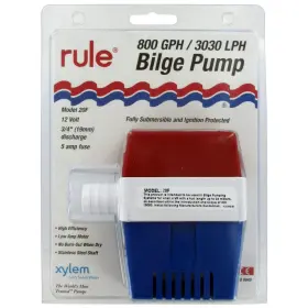 Rule 042237083418 - 1000 Submersible Bilge Pump Part No. 20f Volts 12 Dc Gph 800