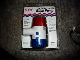 Rule 042237083456 Bilge Pump 1100 Gph / 4160 Lph New
