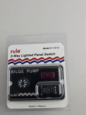 Rule 042237083784 Deluxe 3-way Lighted Panel Switch Model 41 Brand New