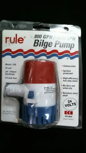 3030 Rule 042237084941 Bilge Pump Model 21r 800 Gph / Lph 24v-27.2v