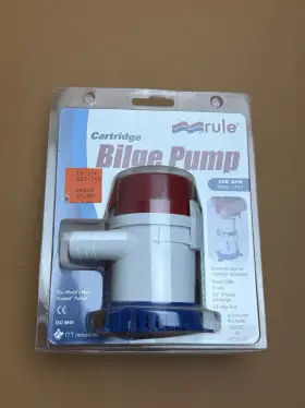 Rule 042237085498 25dc Cartridge Bilge Pump 500 Gph Marine 12v Dc 3/4 Inch Hose 2.5a Fuse - New