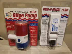 20rs Rule 042237085771 800gph Bilge Pump And Rule-a-matic Float Switch Combo - 12v