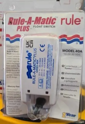 Rule 042237095633 Rule-a-matic Plus Boat Bilge Pump Float Switch Model 40a 12-24-32 Vdc