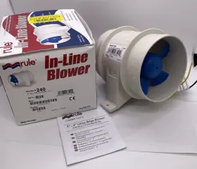 240-24v Rule 240 24v In-line Bilge Blower 24 Volt 4 Inch Model
