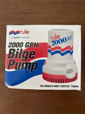 5201042as Rule 12v 2000gph Boat Bilge Pump Marine Submersible Water New Free Shipping