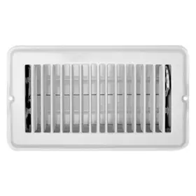 H873 Rv Designer 4 Inch X 8 White Metal Dampered Floor Register