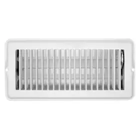 H876 Rv Designer 4 Inch X 10 White Metal Dampered Floor Register