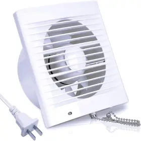 Sailflo 673869600447 4 Inch Wall-mounted Exhaust Fan 12w With Rope Switch