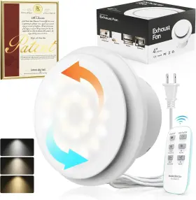 M-p108-4 Sbonni Bathroom Exhaust Fan With 4 Inch Light And Remote White