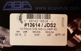 13614-jds2 Scandvik 13614 316 Ss Hose Clamp Sae Size 3 8-14 Mm 5/16 Inch - 5/8 Box Of 10