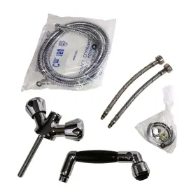 46010p Scandvik Black Handle With 5ft Chrome Flex Hose