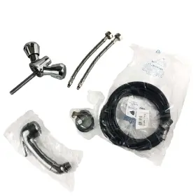 46018p Scandvik Black Handle With 5ft Chrome Flex Hose