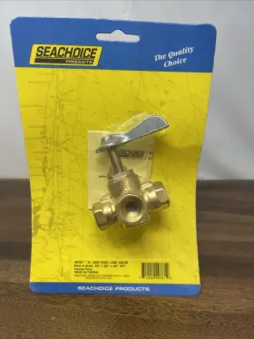 20761 Seachoice Brass 3 Way Fuel Line Valve 3/8ftft X Npt New Free Shipping