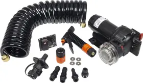 50-17841 Seachoice Wash Down System Pump Kit With Hose Bulk Head Fitting Inlet Strainer