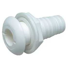 50-18091 Seachoice Marine Boat 1-1/8 Inch White Plastic Thru-hull Bilge Pump And Aerator Hose Fitting