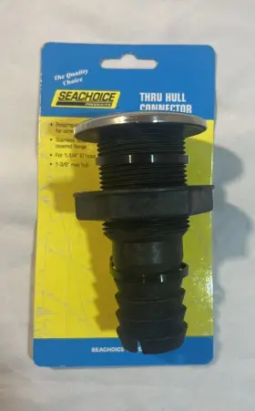 50-18471 Seachoice 1-1/4 Inch Stainless Steel Covered Thru-hull Bilge Pump Hose Fitting For Boats