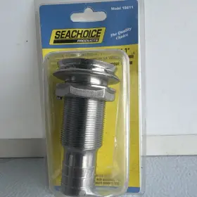 50-18611 Seachoice Model 18611 Mega-flow Dripless Thru Hull 1 Inch Fitting Stainless Steel