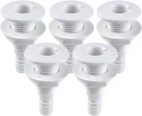 0625 Seaflo 810039490631 Thru Hull Fitting Marine Boat Plastic Drain Inch White