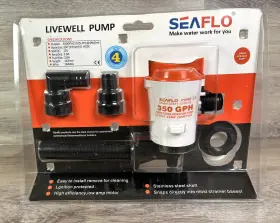 Sfbp1-g350-05 Seaflo 12v 350gph Livewell Live Bait Tank Aerator Bilge Pump - Boat Water Well