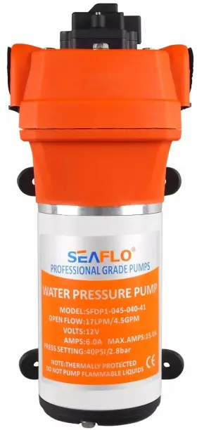 Sfdp1-045-040-41 Seaflo 41-series Diaphragm Water Pressure Pump 4.5 Gpm 40 Psi 12v