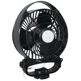 7482cabbx Seekr By Caframo Maestro 12v 3-speed 6 Inch Marine Fan With Led Light - Black