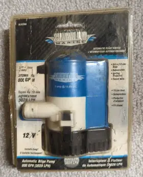Sl52260 Shoreline Marine 800 Gph Automatic Bilge Pump Auto Switch 12v 5 Amp 3/4 Inch Hose Bass Boat24