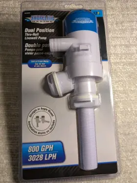 Sl52362 Shoreline Marine Dual Position Thru-hull Livewell Pump 800 Gph