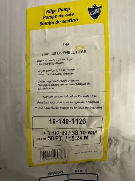 16-149-1126 Sierra International Shields Livewell Marine Hose 1-1/2 Inch X 50ft