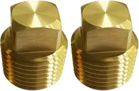 Spurick 767514232890 1/2 Inch Npt Solid Brass Drain Plugs Commonly Used In Boat Hulls 2 Pack Gold