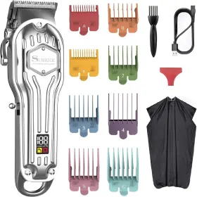 Surker-k9s Surker Mens Hair Clippers Cord Cordless Trimmer 15 Piece Set Silvery