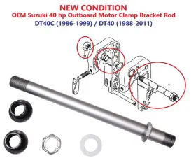 41130-94341 Suzuki 41130-94331 Oem 40 Hp Outboard Motor Upper Tilt Tube Clamp Bracket Rod