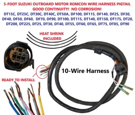 36620-92e00 Suzuki Dt50a Outboard Motor Romcon Wire Harness 87d20 95302 Dt40c Dt175