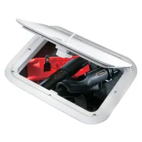 Hdssl-1115-2 T-h Marine Designer Series 12-1/8 Inch L X 8-1/4 W Polar White Rectangular Locking Hatch