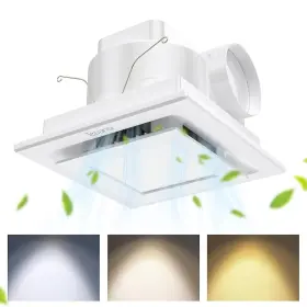 Bcfdef007aw1-usa2 Tesansi Bathroom Exhaust Fan With Light 12w Led Combo White