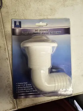 Th1592dp Th Marine Thru Hull Fitting 1-1/2 Inch Hose White Polypropylene 232 90 Degree Boating