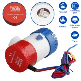 The Perfect Part 982766905075 1100gph 12v Electric Marine Submersible Bilge Sump Water Pump For Boat 3/4 Inch Hose
