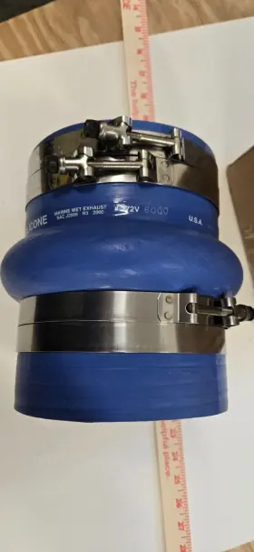 272v6000-s Trident #272v6000 6 Inch Id X 8 Length Blue Silicone Wet Exhaust Hump #272v6000-s/s