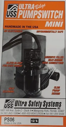 Ups-06 Ultra Safety Systems Ps-06 Mini Bilge Pump Switch 12 Volt