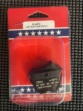 M-047c Ush - 2-way Bilge Pump Switch 1/2 Inch X 7/8 6v Through 32v D.c. Only